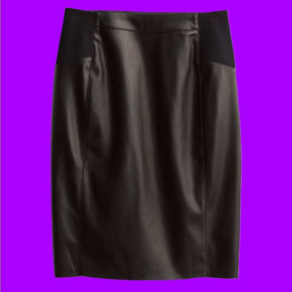Vero Moda Black Leather Pencil Skirt